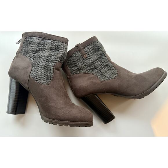 Juicy Couture Womens Bootie High Heel Ankle Boots Grey Brown Lupia Size 9.5 M - Picture 5 of 9